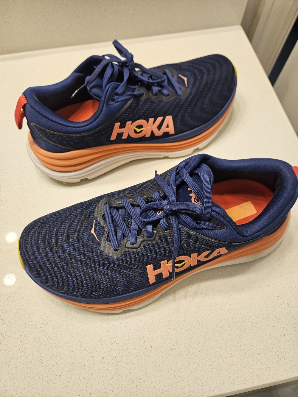 Hoka One Women's Navy and Orange Running Shoes